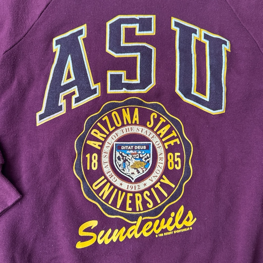 Jerzees Maroon Asu Sun Devils Sweater - image 2